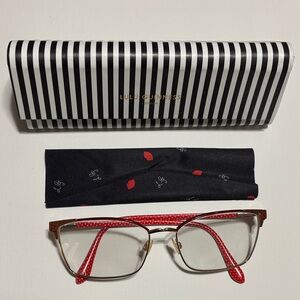 Lulu Guinness Red and Glittery Red Frame Glasses